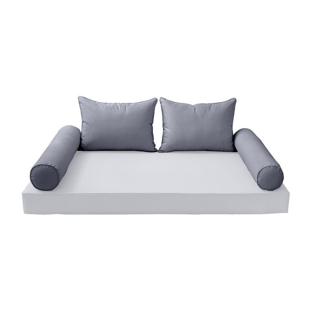 STYLE 4 Pillow & Bolster Cushion for Outdoor Indoor Daybed Porch Swing Bed Crib Size Piped Trim AD001 | COVERS ONLY |