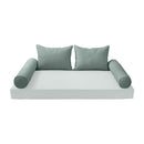 STYLE 4 Pillow & Bolster Cushion for Outdoor Indoor Daybed Porch Swing Bed Crib Size Piped Trim AD002 | COVERS ONLY |