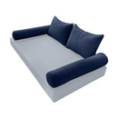 STYLE 4 Pillow & Bolster Cushion for Outdoor Indoor Daybed Porch Swing Bed Crib Size Piped Trim AD101 | COVERS ONLY |
