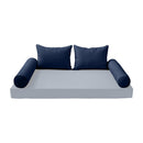 STYLE 4 Pillow & Bolster Cushion for Outdoor Indoor Daybed Porch Swing Bed Crib Size Piped Trim AD101 | COVERS ONLY |