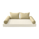 STYLE 4 Pillow & Bolster Cushion for Outdoor Indoor Daybed Porch Swing Bed Crib Size Piped Trim AD103 | COVERS ONLY |