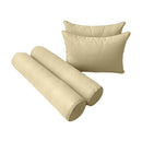 STYLE 4 Pillow & Bolster Cushion for Outdoor Indoor Daybed Porch Swing Bed Crib Size Piped Trim AD103 | COVERS ONLY |