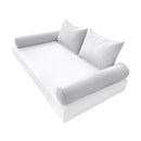 STYLE 4 Pillow & Bolster Cushion for Outdoor Indoor Daybed Porch Swing Bed Crib Size Piped Trim AD105 | COVERS ONLY |