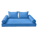 Modern outdoor daybed cushion set with two bolsters and two pillows, ideal for patio, porch, or indoor lounge spaces. — cover only