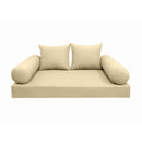 Modern outdoor daybed cushion set with two bolsters and two pillows, ideal for patio, porch, or indoor lounge spaces. — cover only