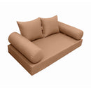 Elegant cushion and bolster set featuring refined craftsmanship and knife-edge detailing, designed for versatile indoor and outdoor comfort.