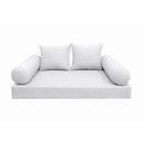 Modern outdoor daybed cushion set with two bolsters and two pillows, ideal for patio, porch, or indoor lounge spaces. — cover only
