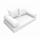 Elegant cushion and bolster set featuring refined craftsmanship and knife-edge detailing, designed for versatile indoor and outdoor comfort.