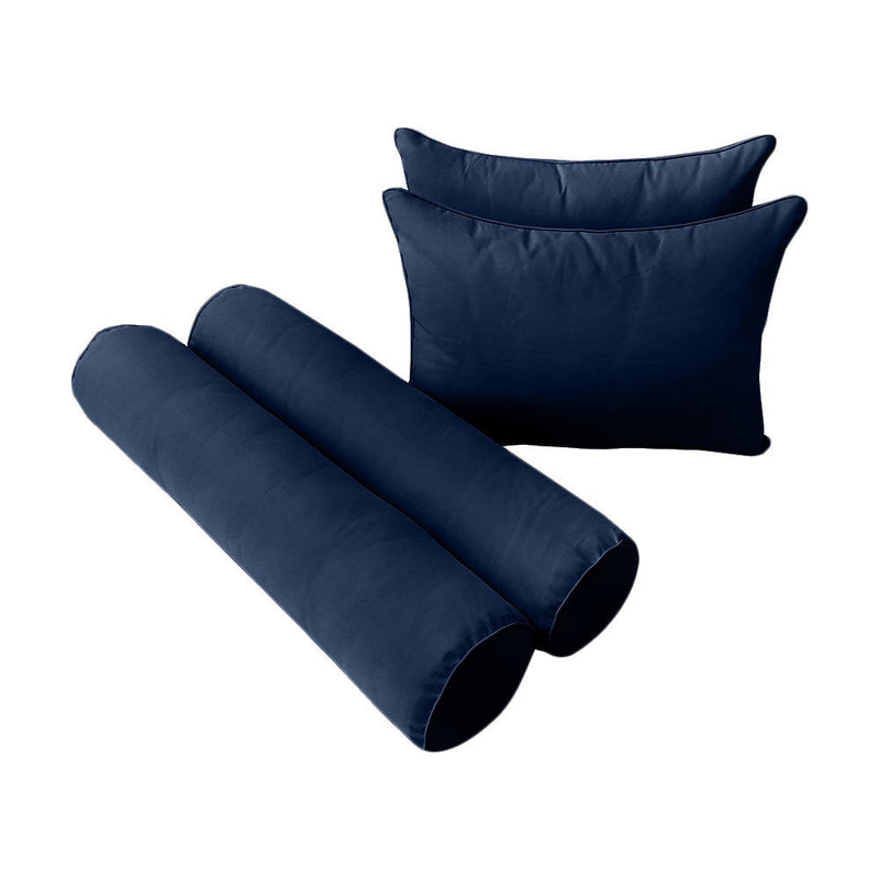 STYLE 4 - Mattress & Pillow Bolster Cushion for Outdoor Indoor Daybed Porch Swing Bed Piped Trim Crib Size AD101 | COVERS ONLY |