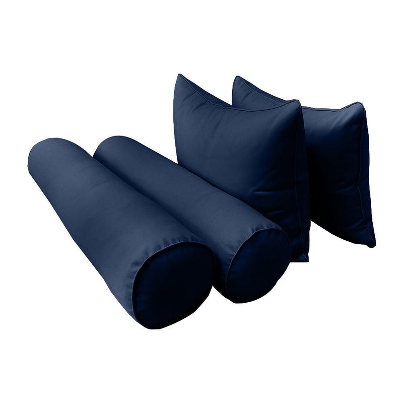STYLE 4 - Mattress & Pillow Bolster Cushion for Outdoor Indoor Daybed Porch Swing Bed Piped Trim Crib Size AD101 | COVERS ONLY |