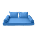 STYLE 4 - Mattress & Pillow Bolster Cushion for Outdoor Indoor Daybed Porch Swing Bed Piped Trim Crib Size AD102 | COVERS ONLY |