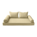 STYLE 4 - Mattress & Pillow Bolster Cushion for Outdoor Indoor Daybed Porch Swing Bed Piped Trim Crib Size AD103 | COVERS ONLY |
