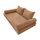 STYLE 4 - Mattress & Pillow Bolster Cushion for Outdoor Indoor Daybed Porch Swing Bed Piped Trim Crib Size AD104 | COVERS ONLY |