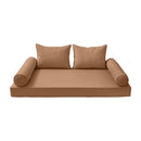 STYLE 4 - Mattress & Pillow Bolster Cushion for Outdoor Indoor Daybed Porch Swing Bed Piped Trim Crib Size AD104 | COVERS ONLY |