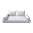 STYLE 4 - Mattress & Pillow Bolster Cushion for Outdoor Indoor Daybed Porch Swing Bed Piped Trim Crib Size AD105 | COVERS ONLY |