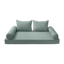 STYLE 4 - Mattress & Pillow Bolster Cushion for Outdoor Indoor Daybed Porch Swing Bed Piped Trim Crib Size AD002 | COVERS ONLY |