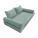STYLE 4 - Mattress & Pillow Bolster Cushion for Outdoor Indoor Daybed Porch Swing Bed Piped Trim Crib Size AD002 | COVERS ONLY |