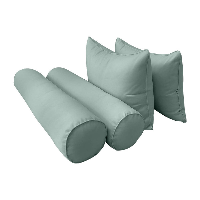 STYLE 4 - Mattress & Pillow Bolster Cushion for Outdoor Indoor Daybed Porch Swing Bed Piped Trim Crib Size AD002 | COVERS ONLY |
