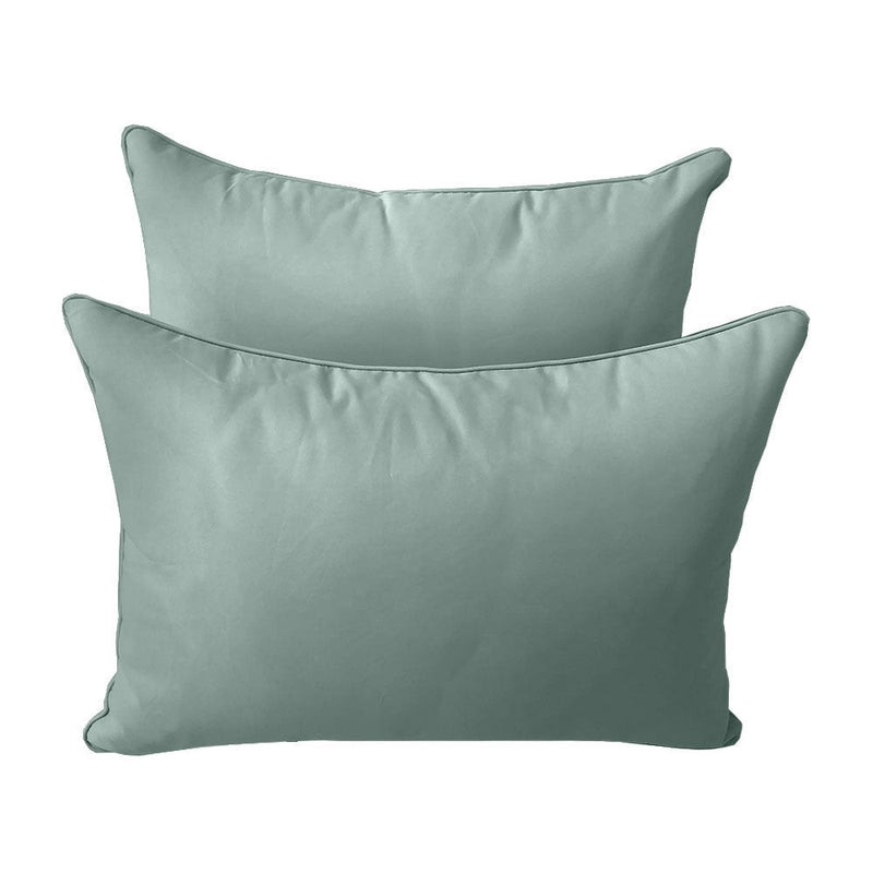 STYLE 4 - Mattress & Pillow Bolster Cushion for Outdoor Indoor Daybed Porch Swing Bed Piped Trim Crib Size AD002 | COVERS ONLY |