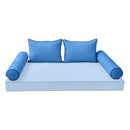 Modern outdoor daybed cushion set with two bolsters and two pillows, ideal for patio, porch, or indoor lounge spaces. — cover only