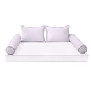 Modern outdoor daybed cushion set with two bolsters and two pillows, ideal for patio, porch, or indoor lounge spaces. — cover only