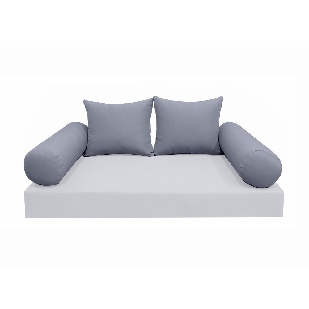 Modern outdoor daybed cushion set with two bolsters and two pillows, ideal for patio, porch, or indoor lounge spaces. — cover only