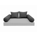 Modern outdoor daybed cushion set with two bolsters and two pillows, ideal for patio, porch, or indoor lounge spaces. — cover only