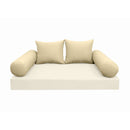 Modern outdoor daybed cushion set with two bolsters and two pillows, ideal for patio, porch, or indoor lounge spaces. — cover only