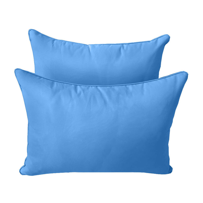 STYLE 4 Pillow & Bolster Cushion for Outdoor Indoor Daybed Porch Swing Bed Full Size Piped Trim AD102 | COVERS ONLY |