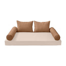 STYLE 4 Pillow & Bolster Cushion for Outdoor Indoor Daybed Porch Swing Bed Full Size Piped Trim AD104 | COVERS ONLY |