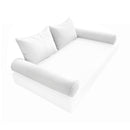STYLE 4 Pillow & Bolster Cushion for Outdoor Indoor Daybed Porch Swing Bed Full Size Piped Trim AD106 | COVERS ONLY |