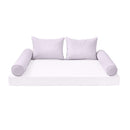STYLE 4 Pillow & Bolster Cushion for Outdoor Indoor Daybed Porch Swing Bed Full Size Piped Trim AD107 | COVERS ONLY |