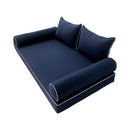 STYLE 4 pillow and bolster cushion set for daybeds, porch swings, or beds – indoor and outdoor use with durable knife-edge design. — cover only