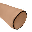 STYLE 4 - Mattress & Pillow Bolster Cushion for Outdoor Indoor Daybed Porch Swing Bed Contrast Trim Full Size AD104 | COVERS ONLY |