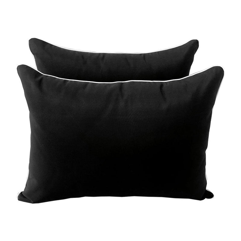STYLE 4 - Mattress & Pillow Bolster Cushion for Outdoor Indoor Daybed Porch Swing Bed Contrast Trim Full Size AD109 | COVERS ONLY |