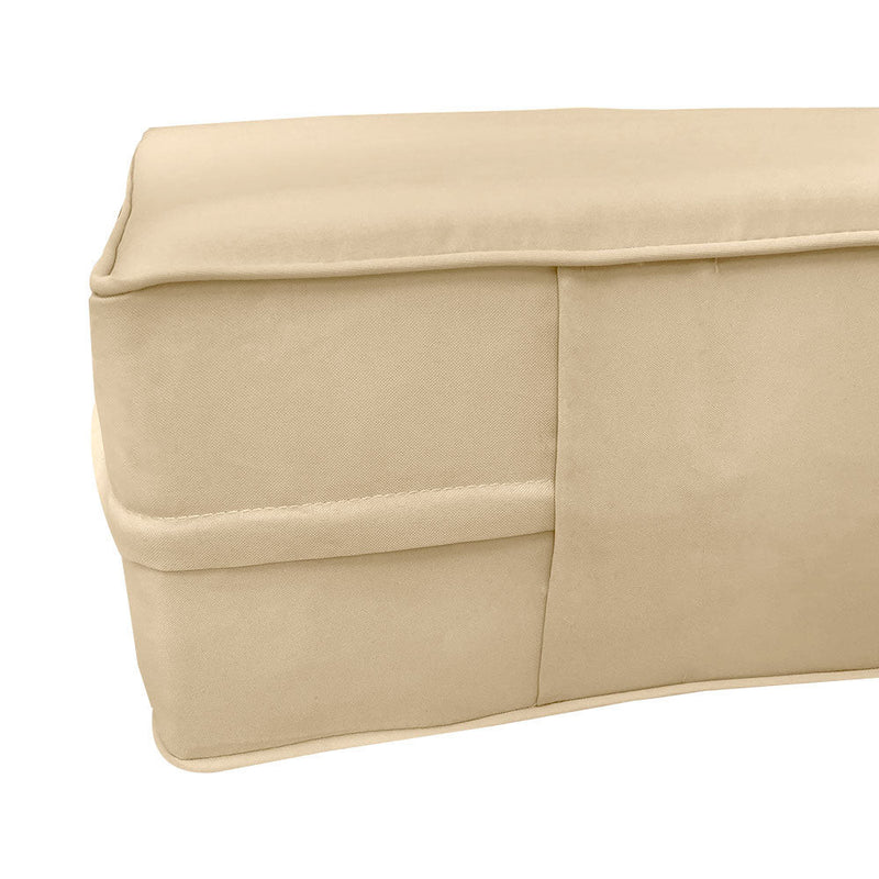 STYLE 4 - Mattress & Pillow Bolster Cushion for Outdoor Indoor Daybed Porch Swing Bed Piped Trim Full Size AD103 | COVERS ONLY |