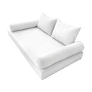 STYLE 4 - Mattress & Pillow Bolster Cushion for Outdoor Indoor Daybed Porch Swing Bed Piped Trim Full Size AD106 | COVERS ONLY |