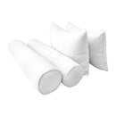 STYLE 4 - Mattress & Pillow Bolster Cushion for Outdoor Indoor Daybed Porch Swing Bed Piped Trim Full Size AD106 | COVERS ONLY |