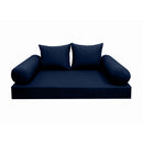 Modern outdoor daybed cushion set with two bolsters and two pillows, ideal for patio, porch, or indoor lounge spaces. — cover only