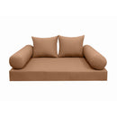 Modern outdoor daybed cushion set with two bolsters and two pillows, ideal for patio, porch, or indoor lounge spaces. — cover only