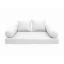 Modern outdoor daybed cushion set with two bolsters and two pillows, ideal for patio, porch, or indoor lounge spaces. — cover only