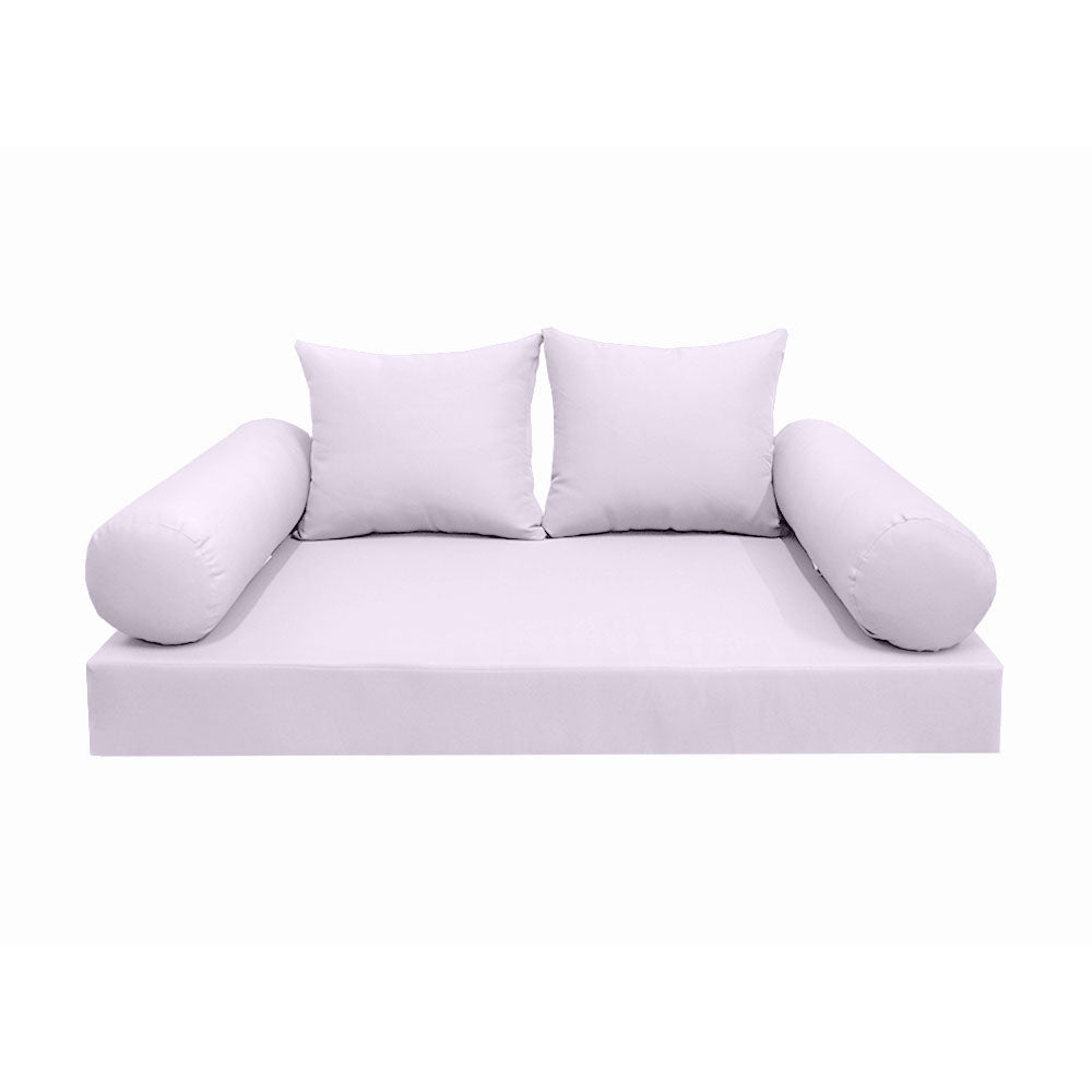 Modern outdoor daybed cushion set with two bolsters and two pillows, ideal for patio, porch, or indoor lounge spaces. — cover only