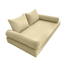 STYLE 4 - Mattress & Pillow Bolster Cushion for Outdoor Indoor Daybed Porch Swing Bed Piped Trim Queen Size AD103 | COVERS ONLY |