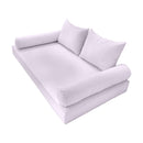STYLE 4 - Mattress & Pillow Bolster Cushion for Outdoor Indoor Daybed Porch Swing Bed Piped Trim Queen Size AD107 | COVERS ONLY |