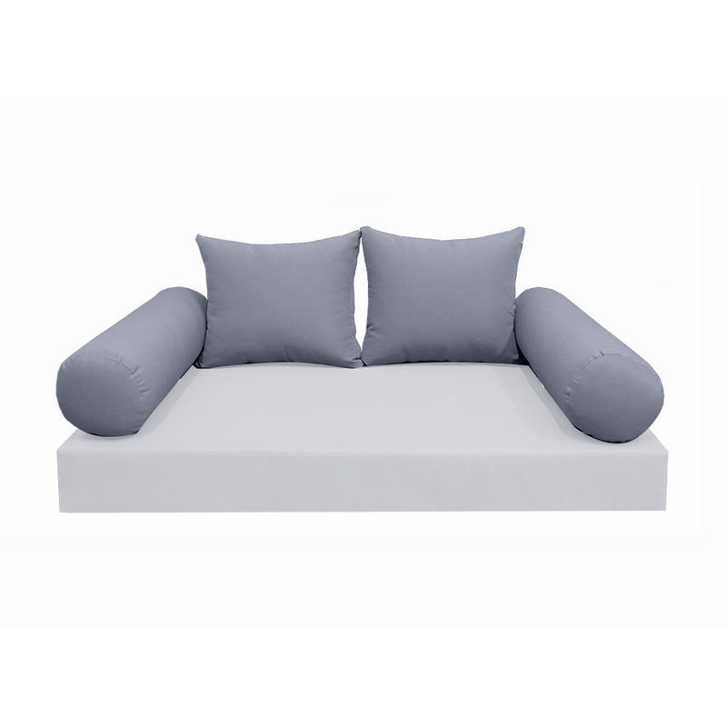 STYLE 4 Pillow & Bolster Cushion for Outdoor Indoor Daybed Porch Swing Bed Twin Size Knife Edge AD001 | COVERS ONLY |