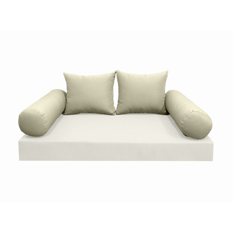 STYLE 4 Pillow & Bolster Cushion for Outdoor Indoor Daybed Porch Swing Bed Twin Size Knife Edge AD005 | COVERS ONLY |