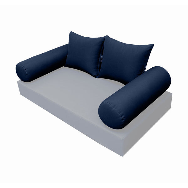 STYLE 4 Pillow & Bolster Cushion for Outdoor Indoor Daybed Porch Swing Bed Twin Size Knife Edge AD101 | COVERS ONLY |