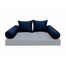 Modern outdoor daybed cushion set with two bolsters and two pillows, ideal for patio, porch, or indoor lounge spaces. — cover only