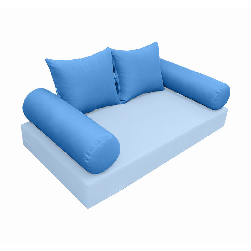 STYLE 4 Pillow & Bolster Cushion for Outdoor Indoor Daybed Porch Swing Bed Twin Size Knife Edge AD102 | COVERS ONLY |