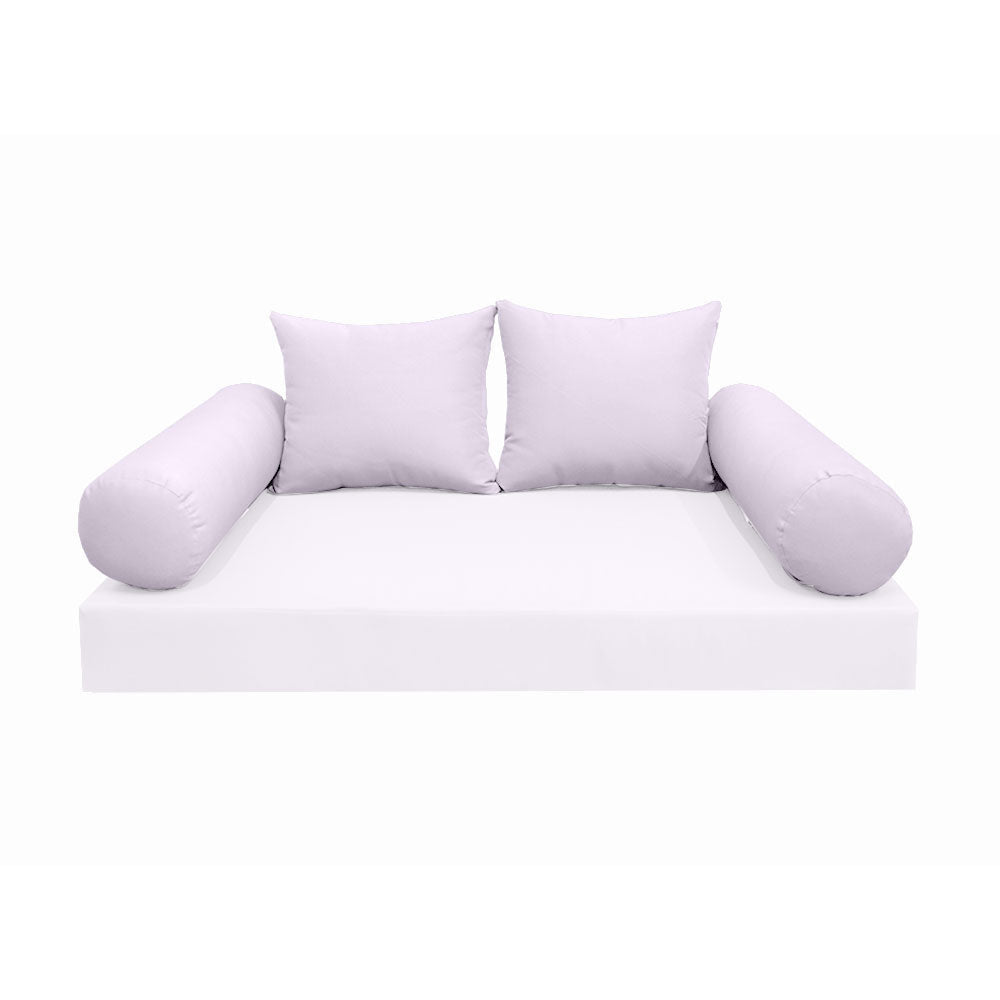 Modern outdoor daybed cushion set with two bolsters and two pillows, ideal for patio, porch, or indoor lounge spaces. — cover only